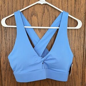 Fabletics Light Blue Cross-Back Sports Bra